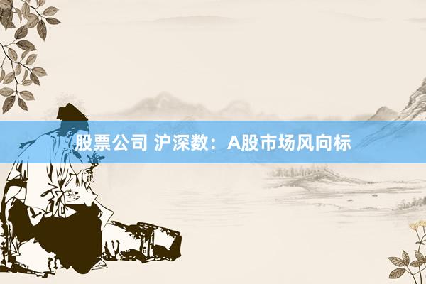 股票公司 沪深数：A股市场风向标