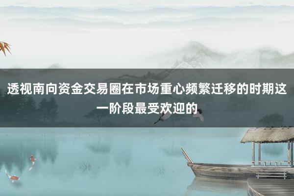 透视南向资金交易圈在市场重心频繁迁移的时期这一阶段最受欢迎的