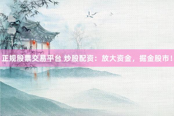 正规股票交易平台 炒股配资：放大资金，掘金股市！